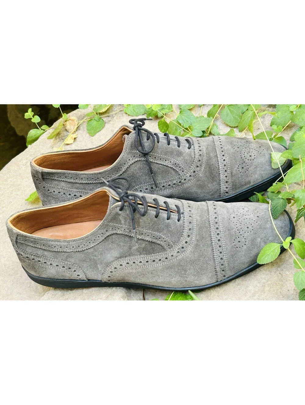 Allen Edmonds Strand Oxford Dress Sneaker Shoe Gray Leather Wingtip 13 EEE 3E